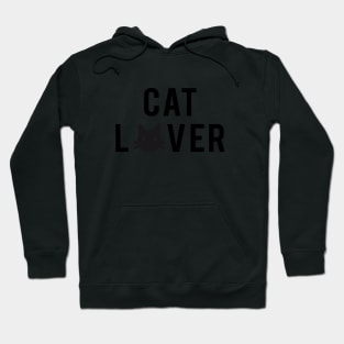 Cat lover, word art, text design with black cat head Hoodie